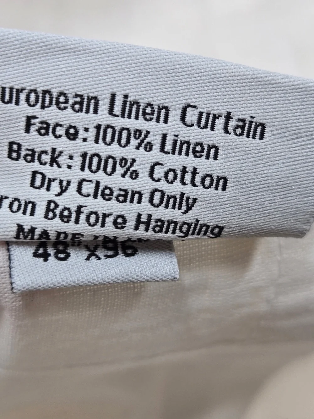 NWT QUINCE Set Of 2 48x96 European Linen Curtains Cream 0433
